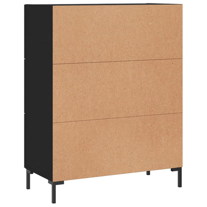 Skåp svart 69,5x34x90 cm konstruerat trä