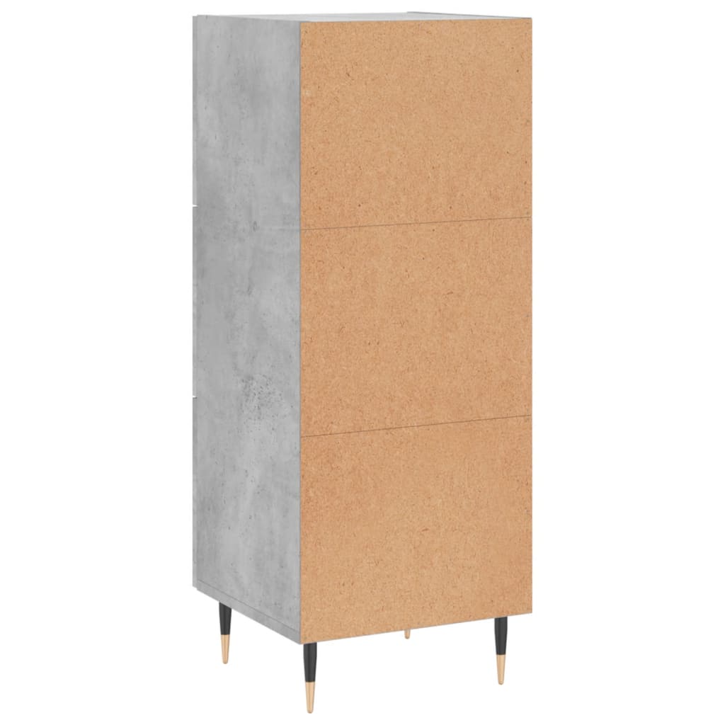Skåp betonggrå 34,5x34x90 cm konstruerat trä