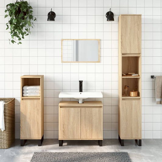 Badrumsskåp Sonoma Ek 30x30x190cm