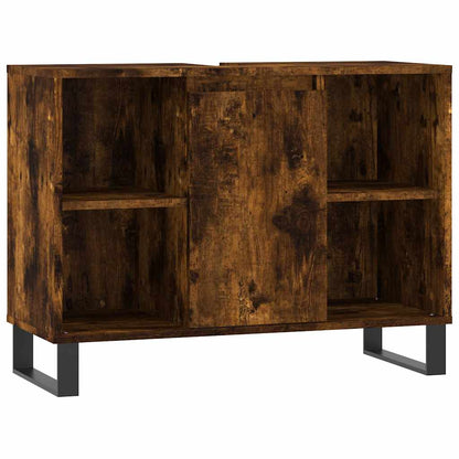 Badrumsskåp Rökfärgad Ek 80x33x60 cm