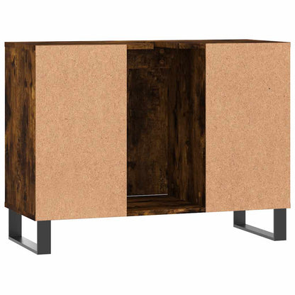 Badrumsskåp Rökfärgad Ek 80x33x60 cm