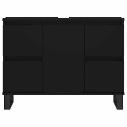Badrumsskåp Svart 80x33x60 cm