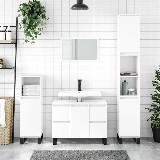 Badrumsskåp Högglans Vit 80x33x60 cm