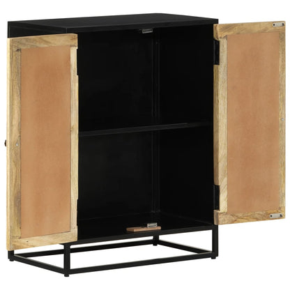 Skänk Trä med 2 dörrar 55x35x75 cm massivt mangoträ och järn