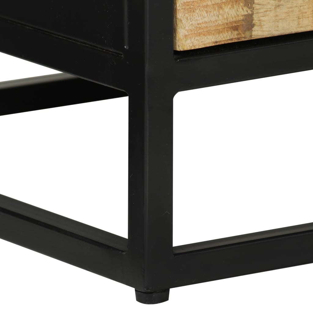 Skänk Trä med 2 dörrar 55x35x75 cm massivt mangoträ och järn