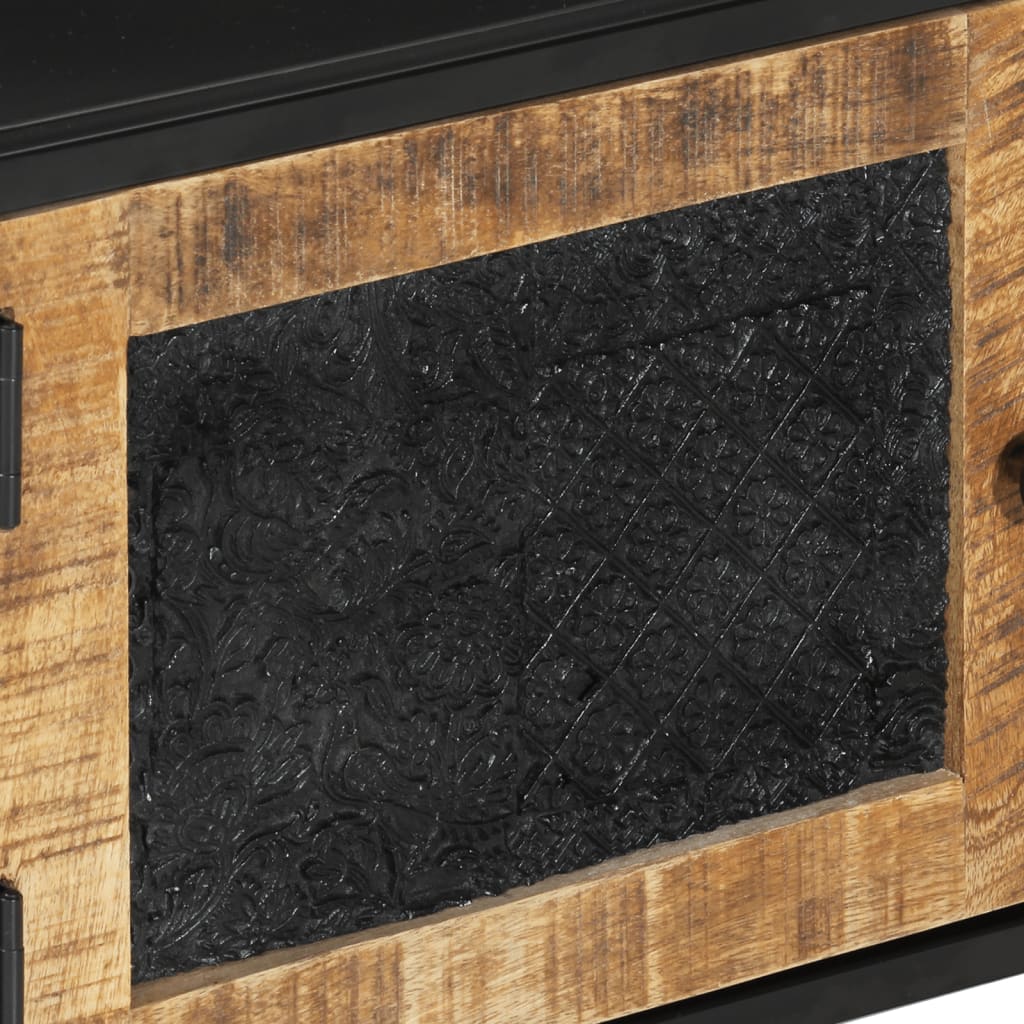 TV-Möbel Trä TV-Bänk 110x30x40 cm massivt mangoträ och järn