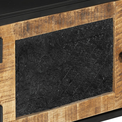 TV-Möbel Trä TV-Bänk 110x30x40 cm massivt mangoträ och järn