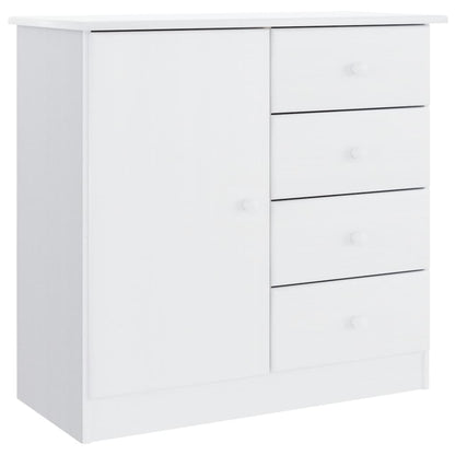 Skåp Vit 77x35x165 cm massiv furu
