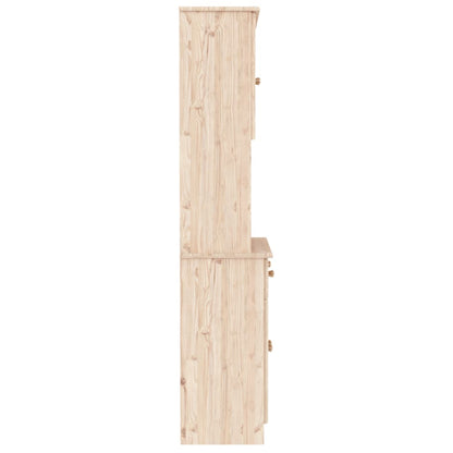 Skåp trä 77x35x165 cm massiv furu