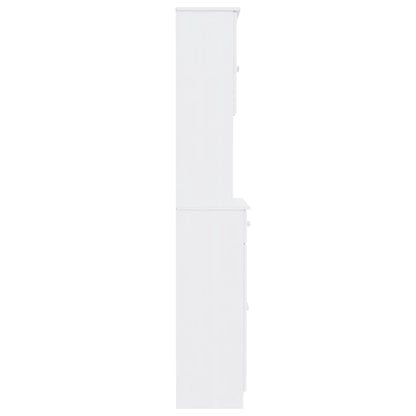 Skåp Vit 77x35x188 cm massiv furu