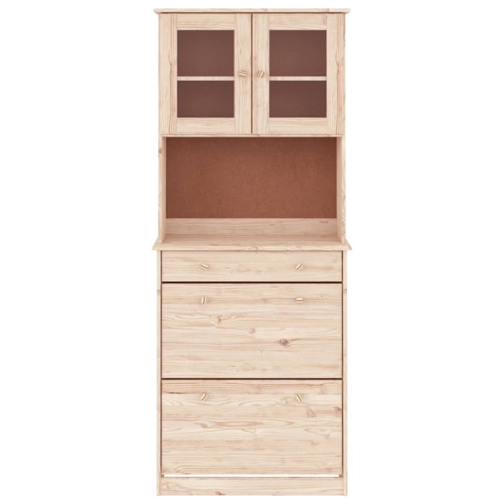 Skåp trä 77x35x188 cm massiv furu