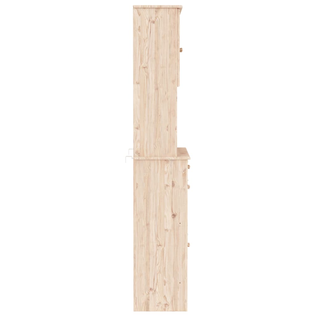 Skåp trä 77x35x188 cm massiv furu