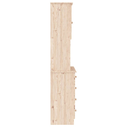 Skåp trä 77x35x165 cm massiv furu