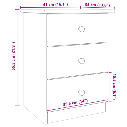 Sängbord ALTA 41x35x55,5 cm massiv furu