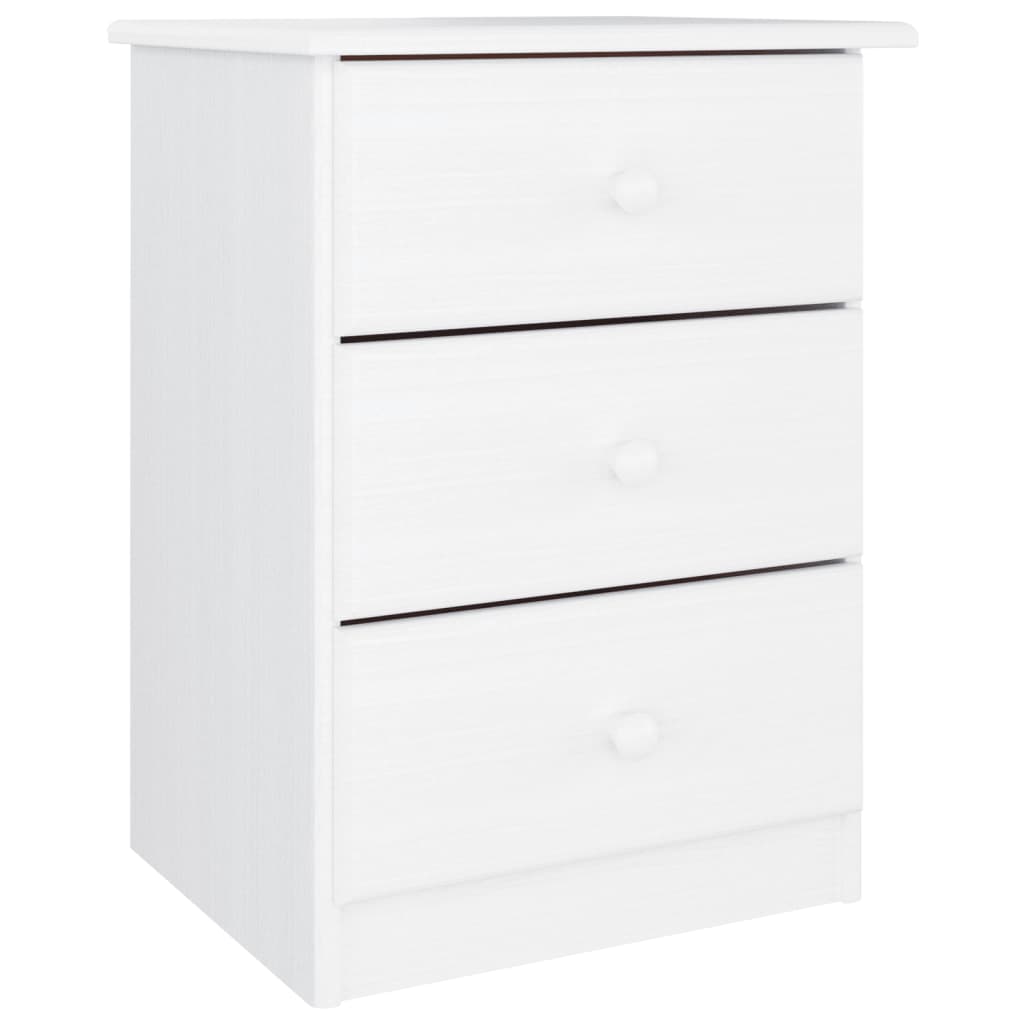 Sängbord Nattduksbord Vit ALTA 41x35x55,5 cm massiv furu
