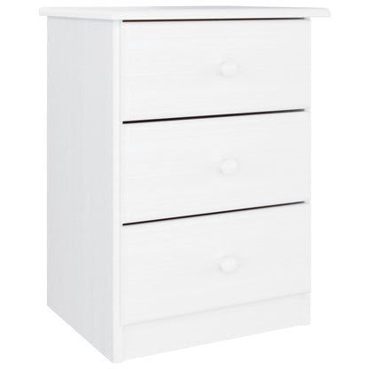 Sängbord Nattduksbord Vit ALTA 41x35x55,5 cm massiv furu