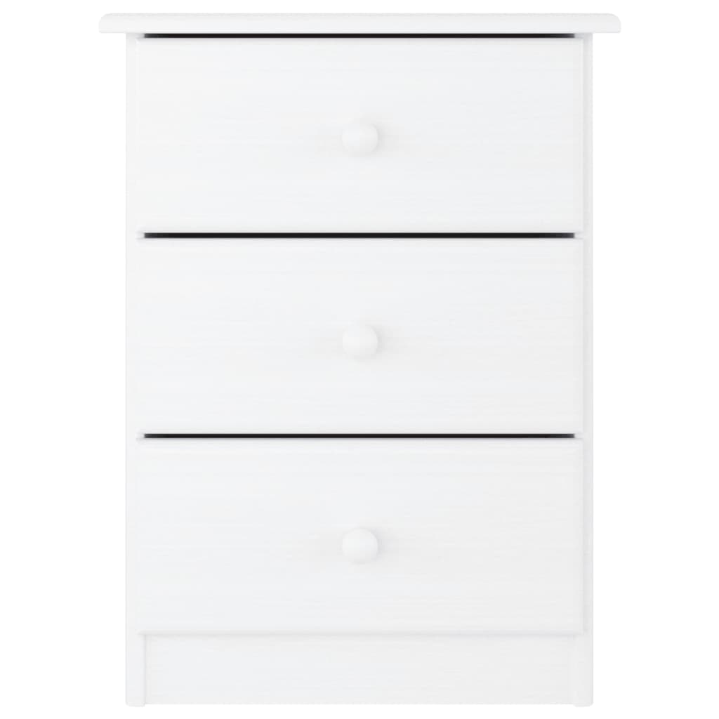 Sängbord Nattduksbord Vit ALTA 41x35x55,5 cm massiv furu