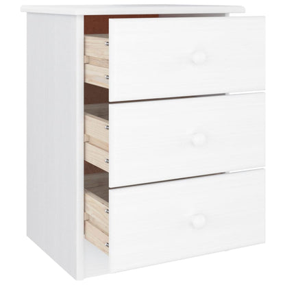 Sängbord Nattduksbord Vit ALTA 41x35x55,5 cm massiv furu