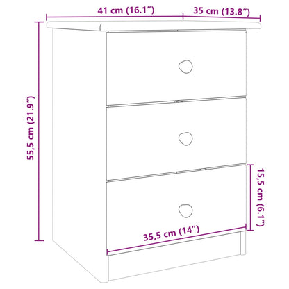 Sängbord Nattduksbord Vit ALTA 41x35x55,5 cm massiv furu