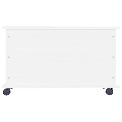 Förvaringskista på hjul Vit ALTA 73x39,5x43 cm massiv furu