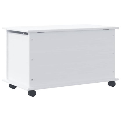 Förvaringskista på hjul Vit ALTA 73x39,5x43 cm massiv furu