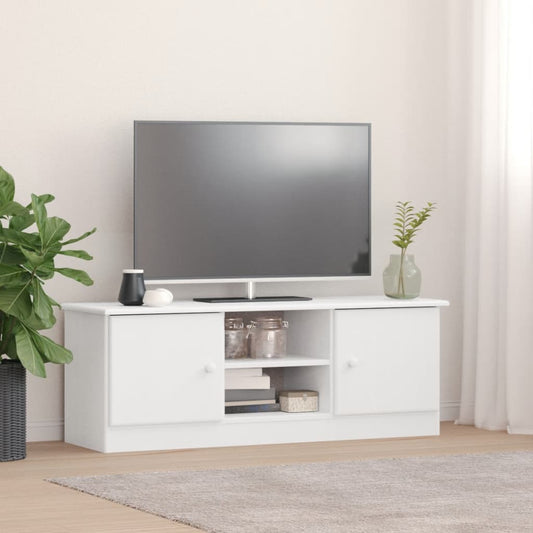Tv-bänk ALTA vit 112x35x41 cm massiv furu