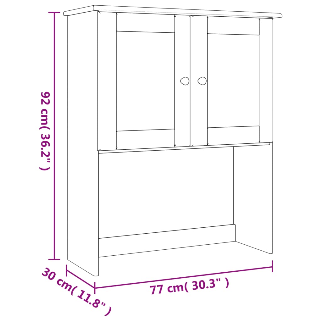 Skåp Trä Överdel 77x30x92 cm massiv furu