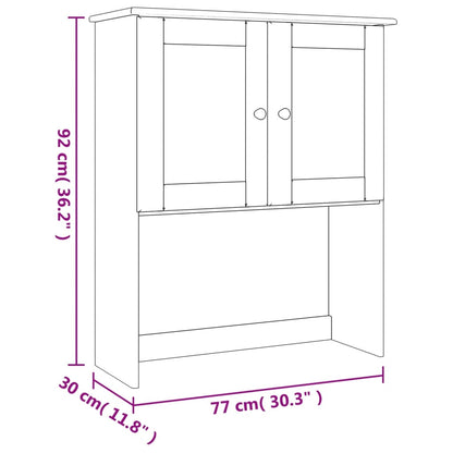 Skåp Vit Överdel 77x30x92 cm massiv furu