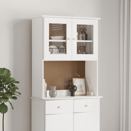 Skåp Vit Överdel 77x30x92 cm massiv furu
