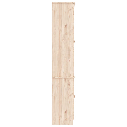 Vitrinskåp trä 77x35x186,5 cm massiv furu