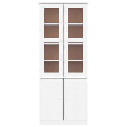 Vitrinskåp vit 77x35x186,5 cm Vit massiv furu