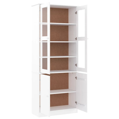 Vitrinskåp vit 77x35x186,5 cm Vit massiv furu