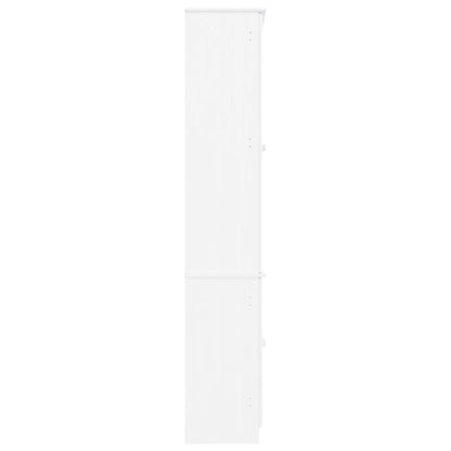 Vitrinskåp vit 77x35x186,5 cm Vit massiv furu