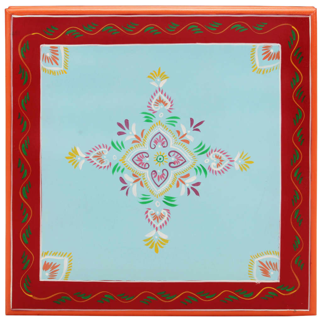 Soffbord Trä blå handmålat massivt mangoträ