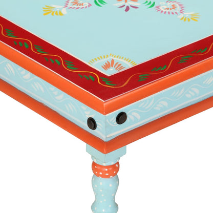 Soffbord Trä blå handmålat massivt mangoträ