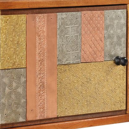 TV-Möbel Trä TV-Bänk med dörrar 112x30x40 cm massivt akaciaträ och metall