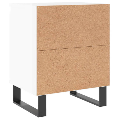 Sängbord 2 st vit högglans 40x30x50 cm konstruerat trä
