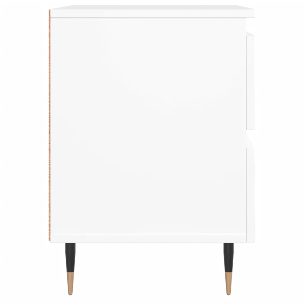 Sängbord 2 st vit 40x35x50 cm konstruerat trä
