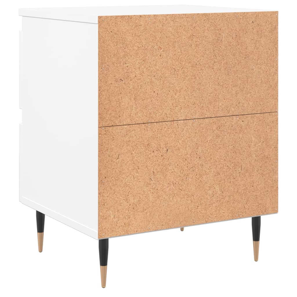 Sängbord 2 st vit 40x35x50 cm konstruerat trä
