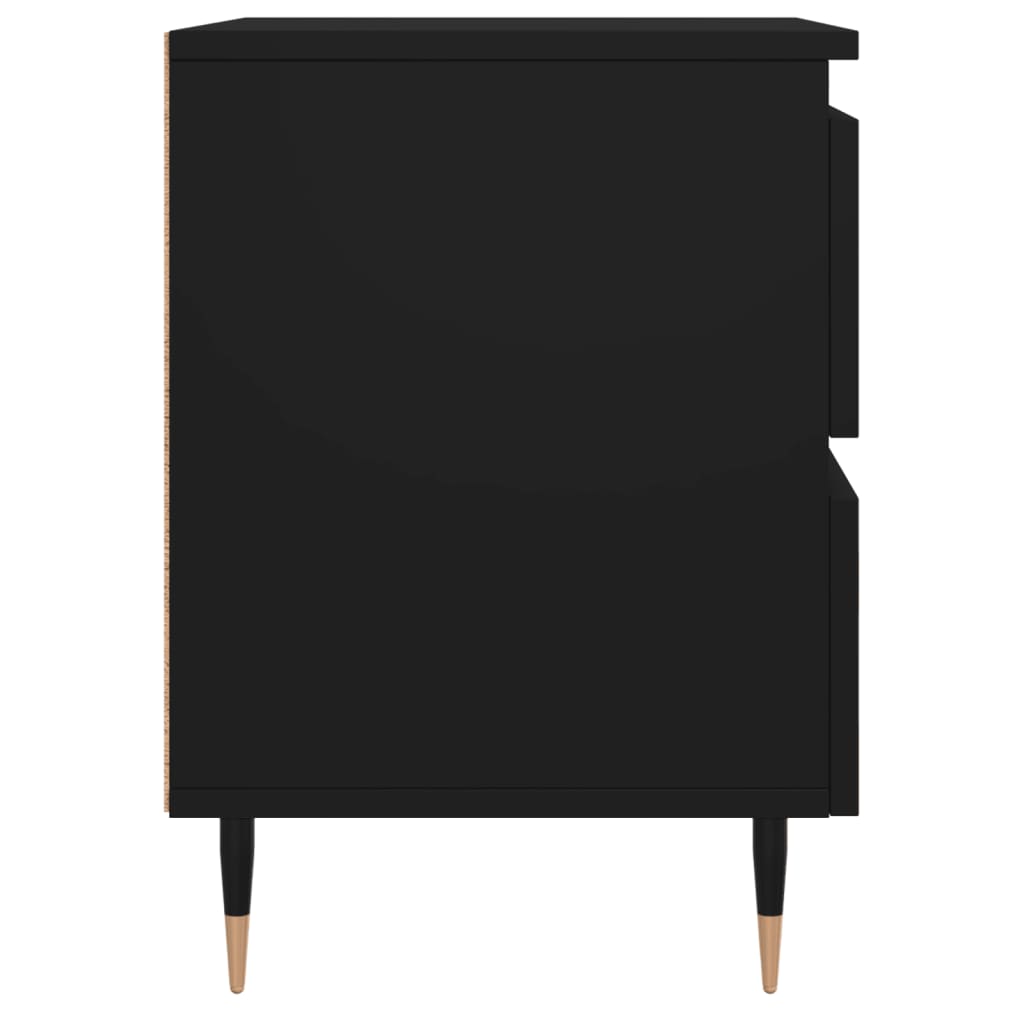Sängbord 2 st svart 40x35x50 cm konstruerat trä