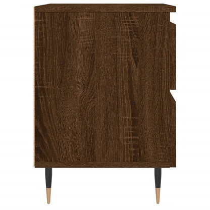 Sängbord 2 st brun ek 40x35x50 cm konstruerat trä