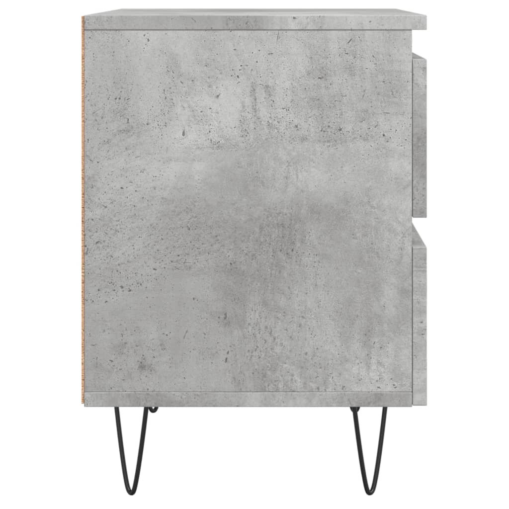 Sängbord 2 st betonggrå 40x35x50 cm konstruerat trä