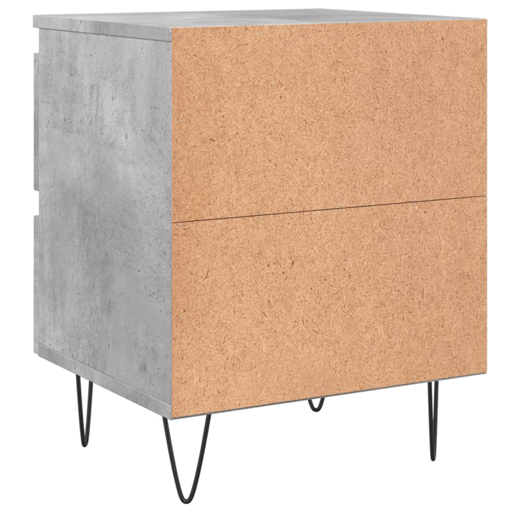 Sängbord 2 st betonggrå 40x35x50 cm konstruerat trä