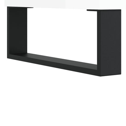 Sängbord 2 st vit högglans 40x35x50 cm konstruerat trä