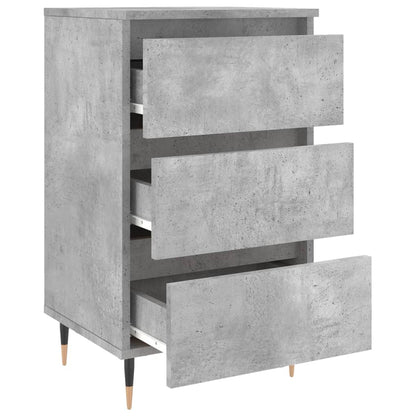 Sängbord 2 st betonggrå 40x35x69 cm konstruerat trä