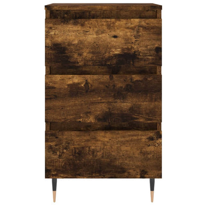 Sängbord 2 st rökfärgad ek 40x35x69 cm konstruerat trä