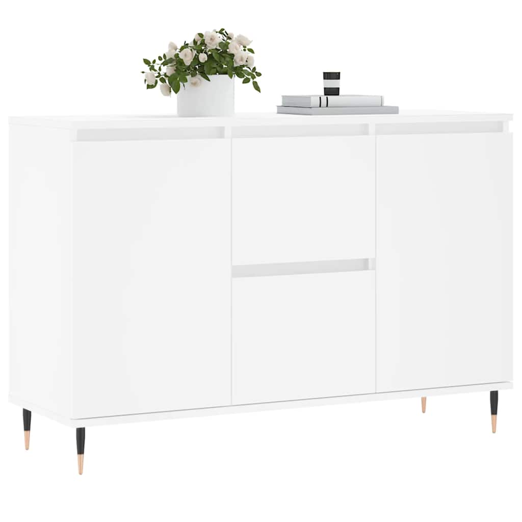 Skänk vit 101,5x35x70 cm konstruerat trä
