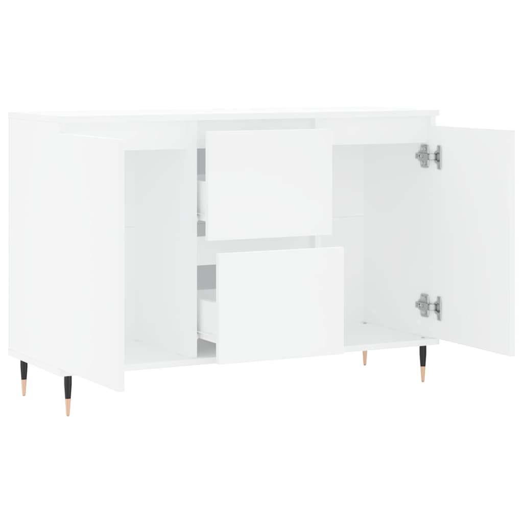 Skänk vit 101,5x35x70 cm konstruerat trä