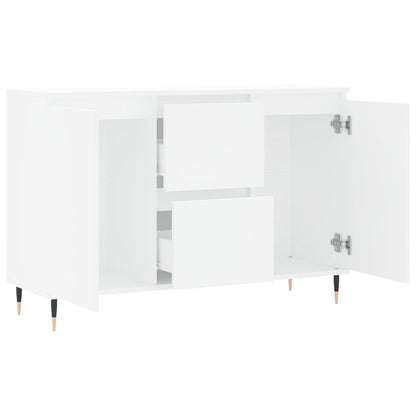 Skänk vit 101,5x35x70 cm konstruerat trä