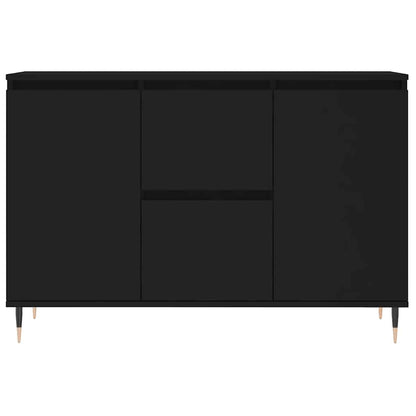 Skänk svart 101,5x35x70 cm konstruerat trä